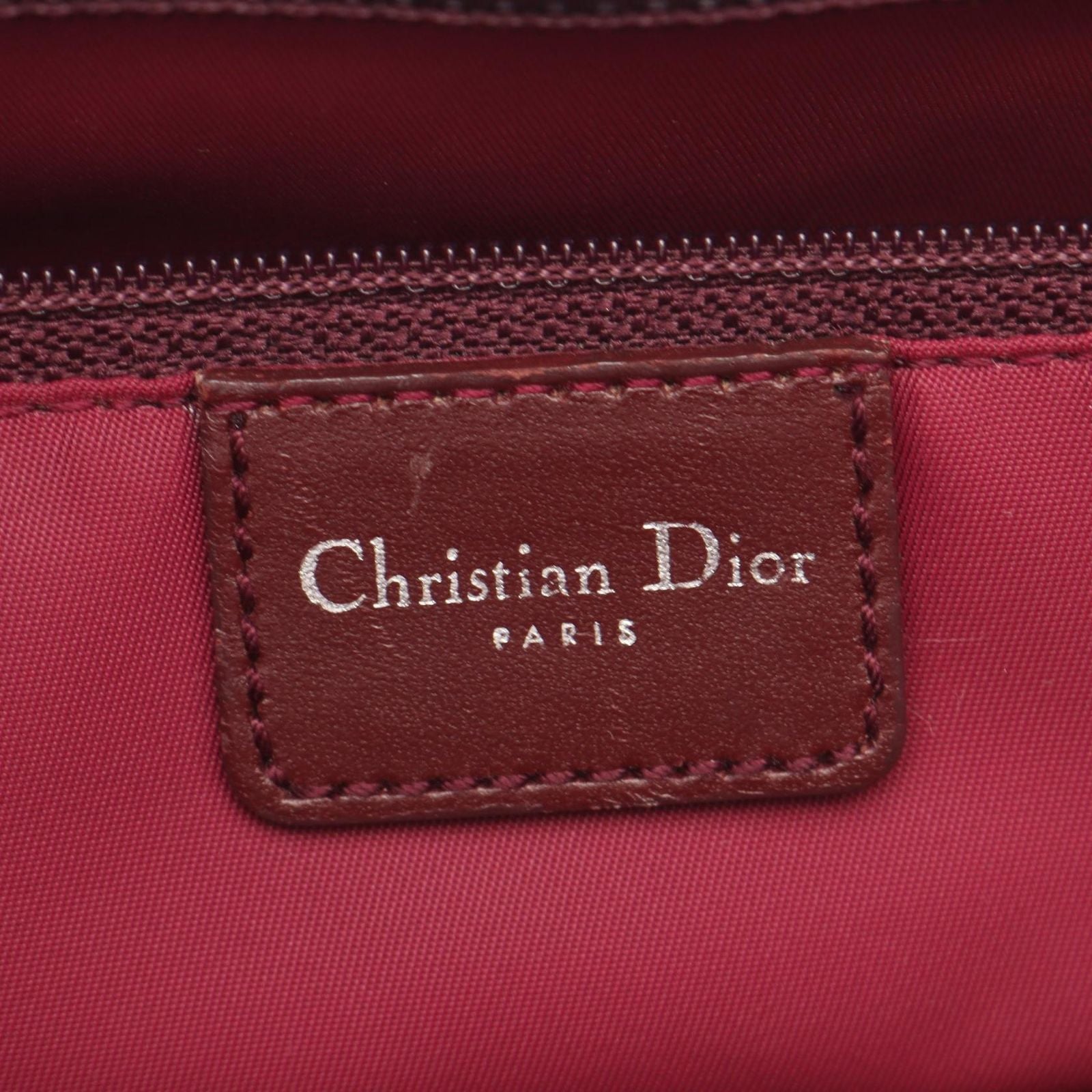 Dior Trotter Bordeaux Canvas Leather Handbag — view 4