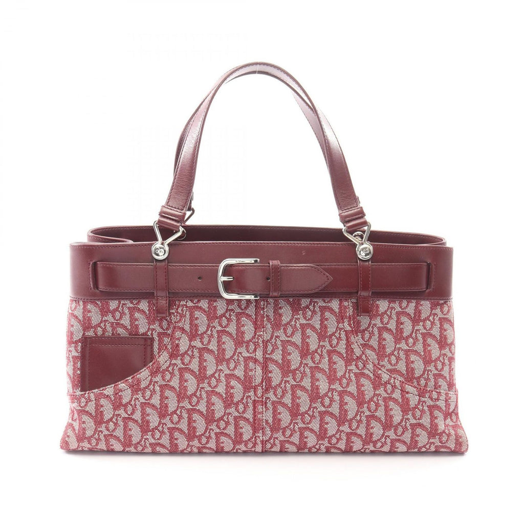 Dior Trotter Bordeaux Canvas Leather Handbag