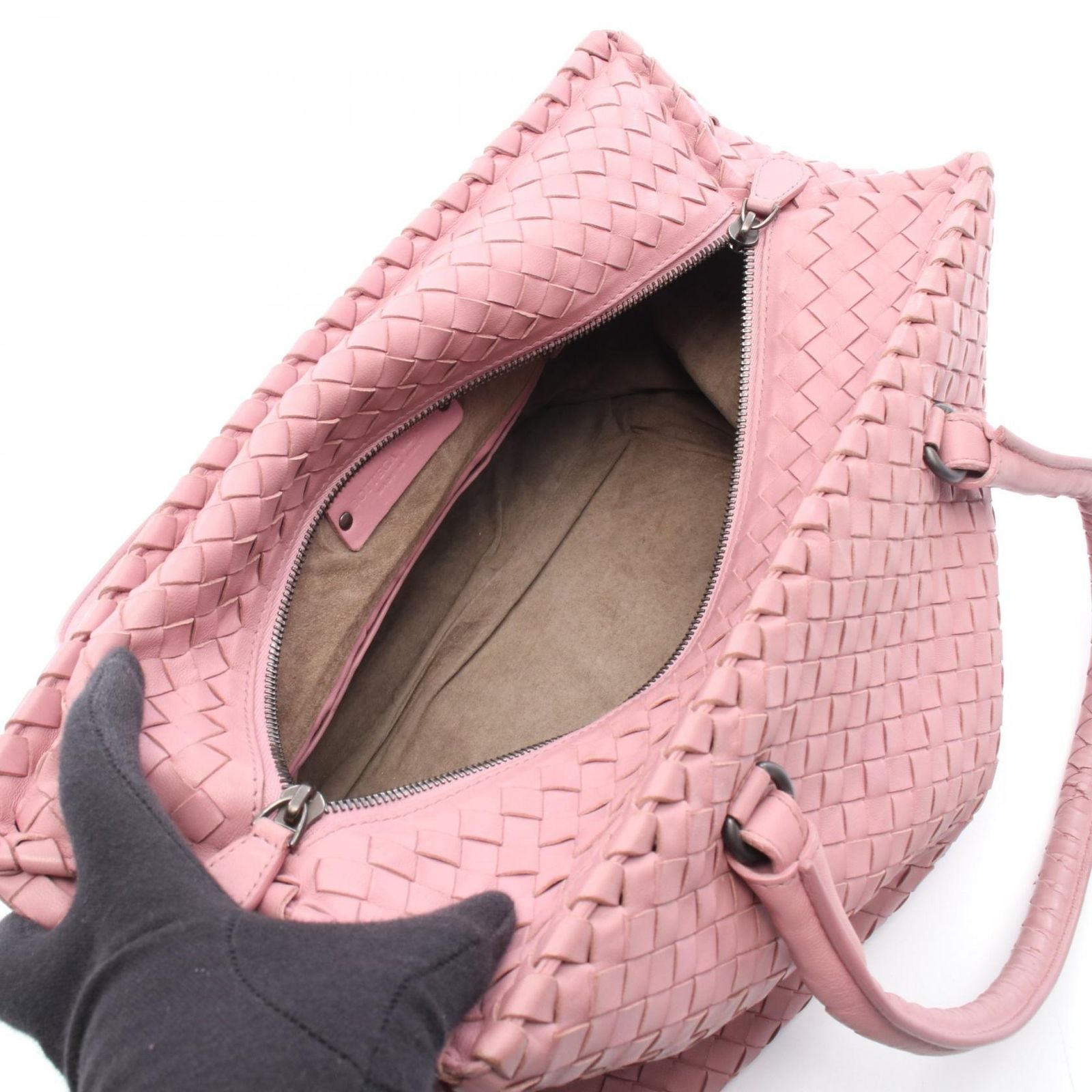 Bottega Veneta Tote Bag Intrecciato Pink Lambskin — view 3
