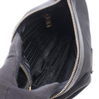 Prada Shoulder Bag Tessuto Saffian Black Nylon Leather Triangle Logo — view 3