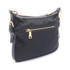Prada Shoulder Bag Tessuto Saffian Black Nylon Leather Triangle Logo — view 2