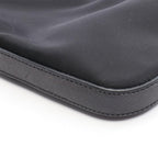 Prada Shoulder Bag Tessuto Saffian Black Nylon Leather Triangle Logo — view 5