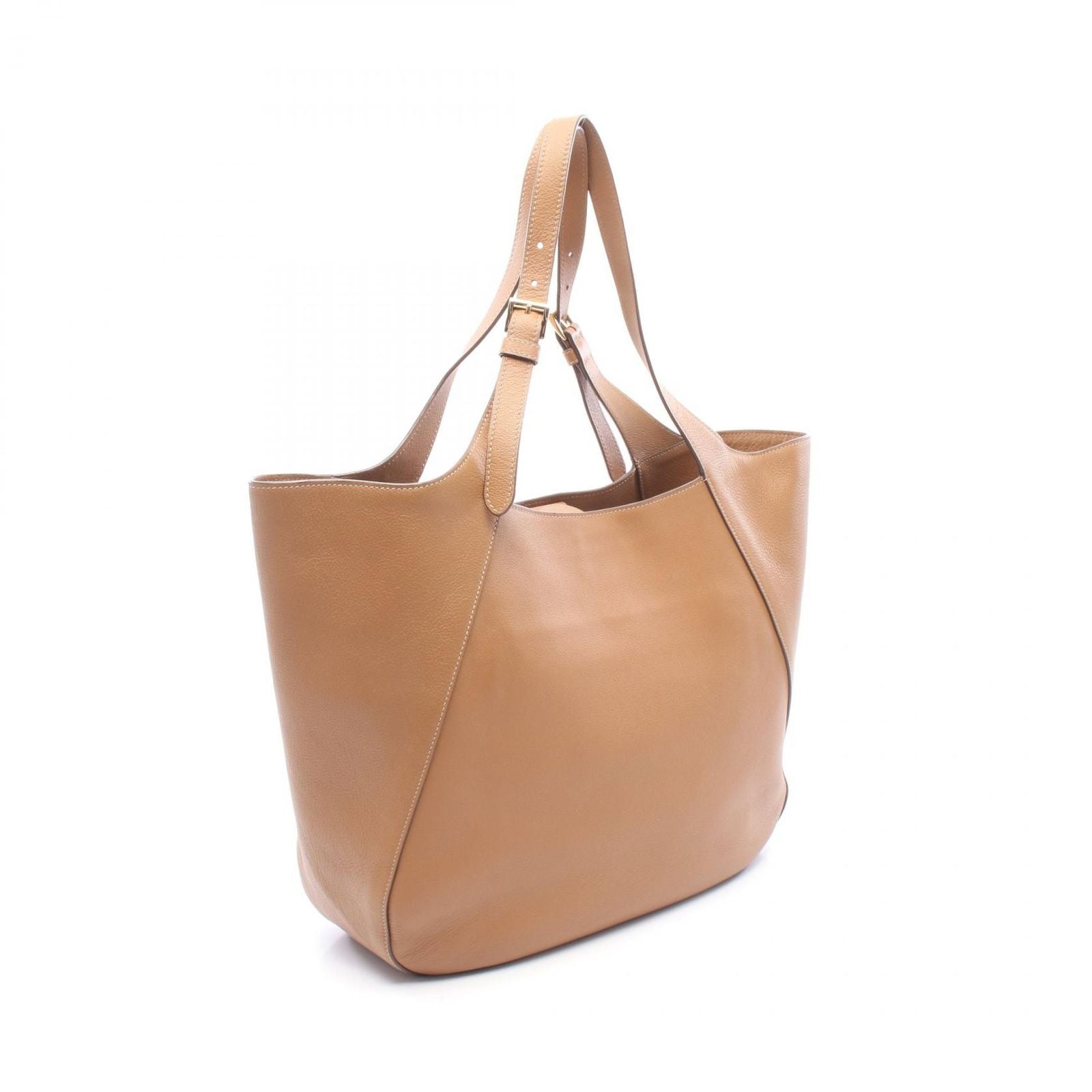Prada Tote Bag Logo Camel Leather — view 2