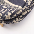 Dior Handbag Saddle Bag 2-Way Navy Ivory Canvas Oblique — view 6