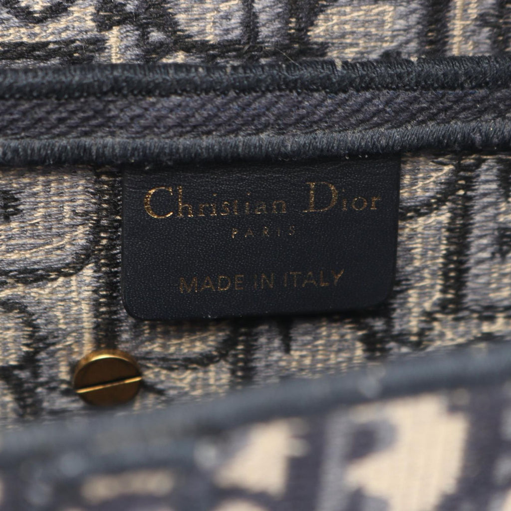 Dior Handbag Saddle Bag 2-Way Navy Ivory Canvas Oblique — view 4