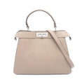 Fendi Peekaboo Regular 2-Way Gray Leather Handbag
