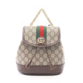 Gucci Backpack Ophidia Mini GG Supreme Beige Brown Green Canvas Leather
