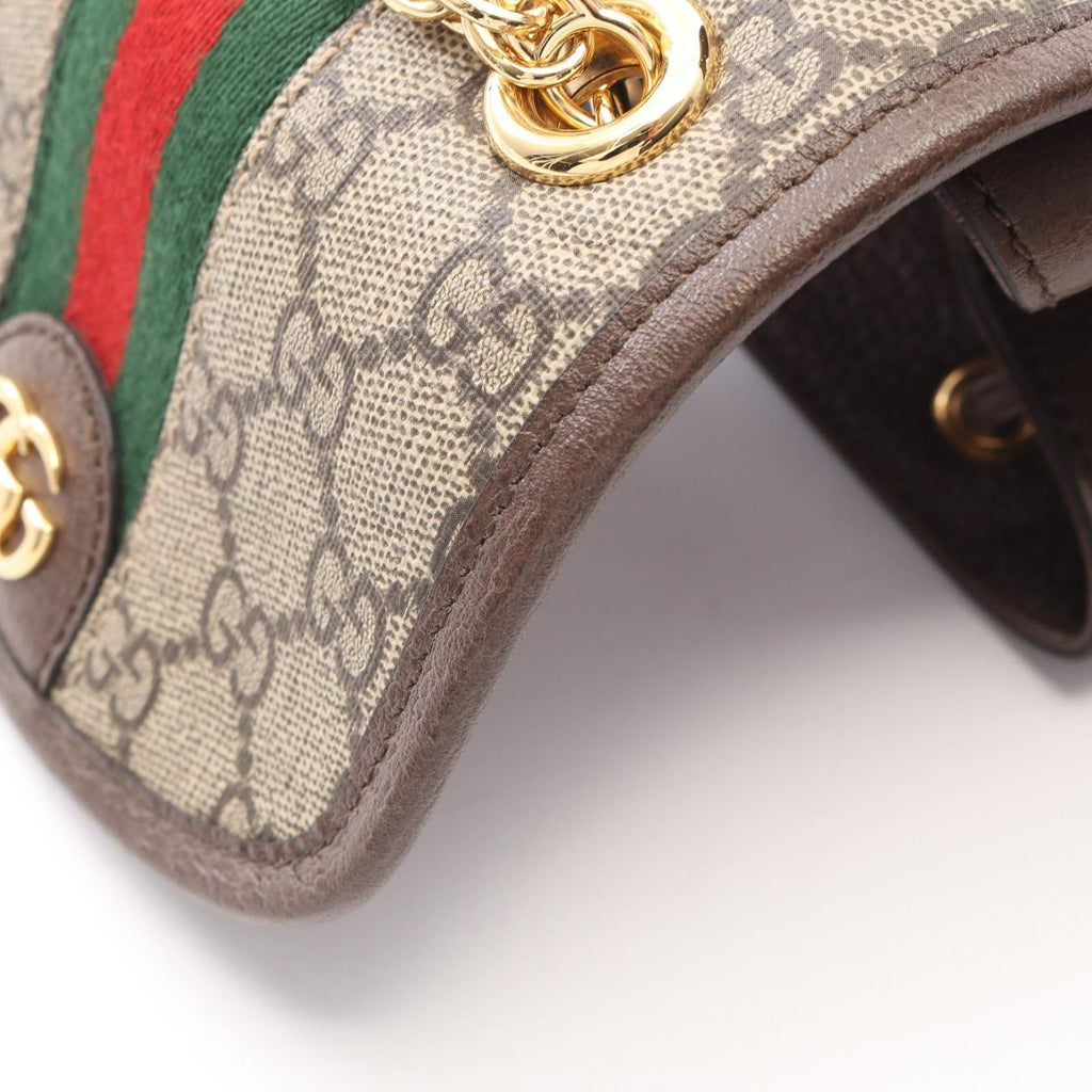 Gucci Backpack Ophidia Mini GG Supreme Beige Brown Green Canvas Leather — view 7