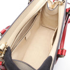 Gucci Soho Interlocking 2-Way Navy Red Ivory Leather Tote Bag — view 3
