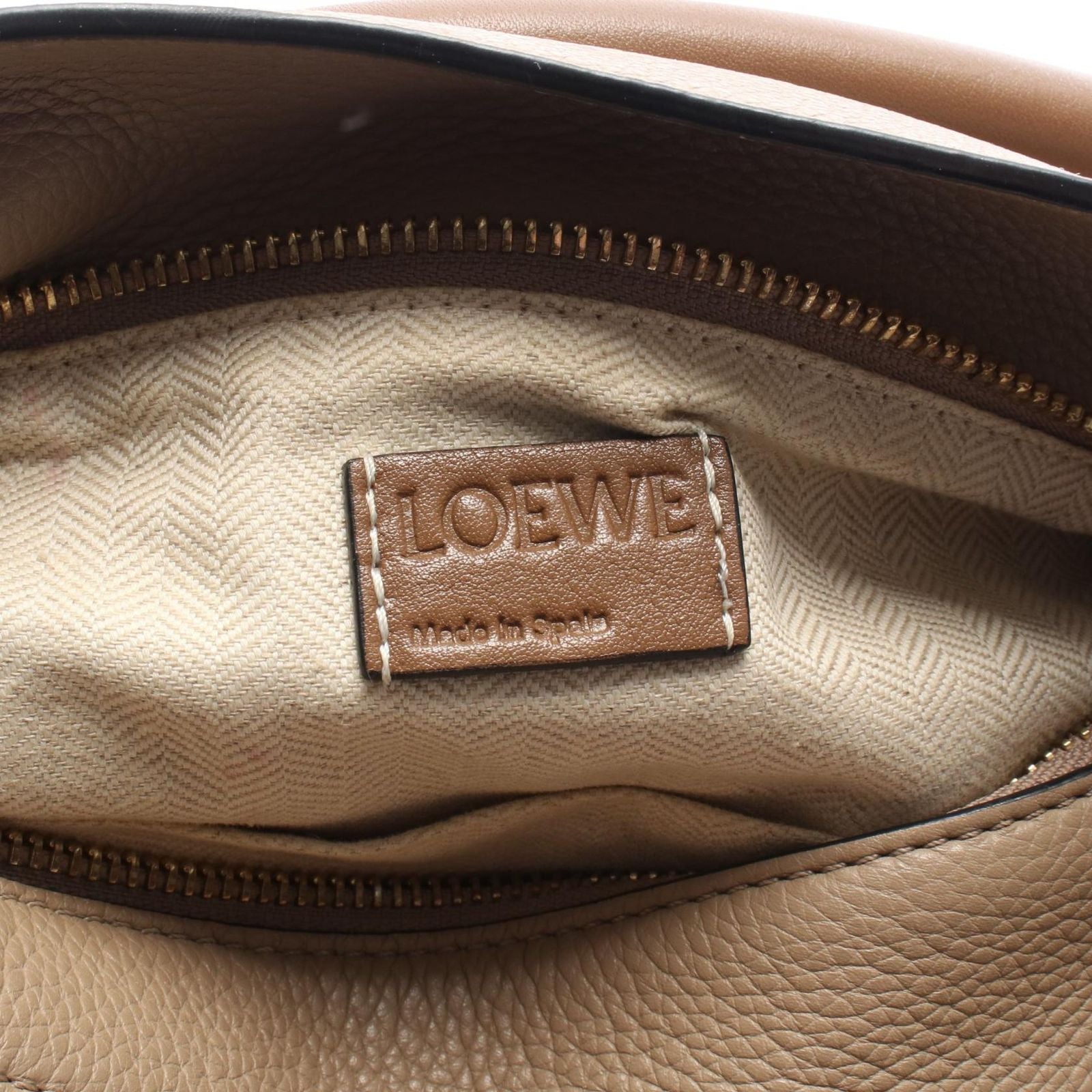 Loewe Puzzle Edge Small 2-Way Beige Brown Leather Bag — view 4
