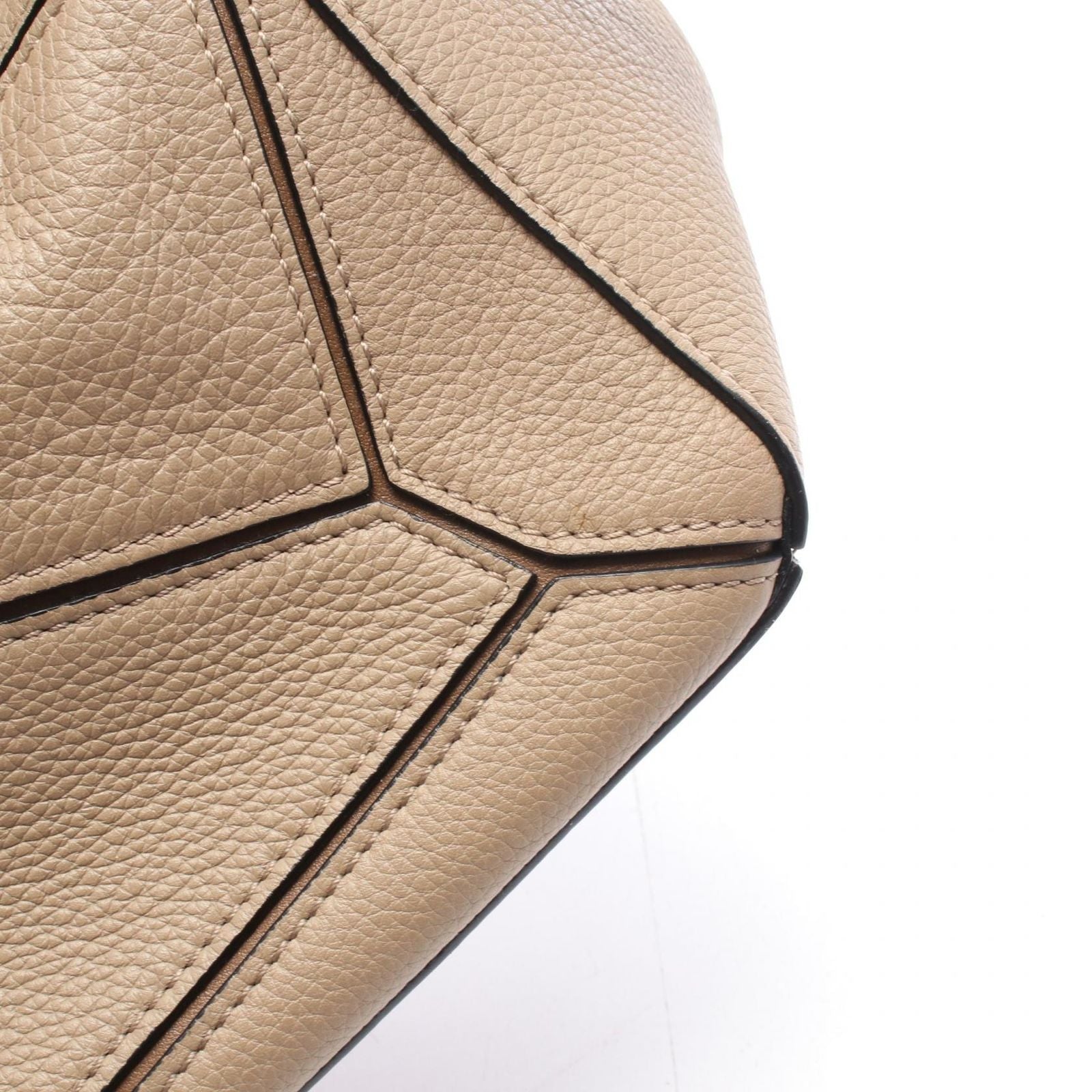 Loewe Puzzle Edge Small 2-Way Beige Brown Leather Bag — view 7