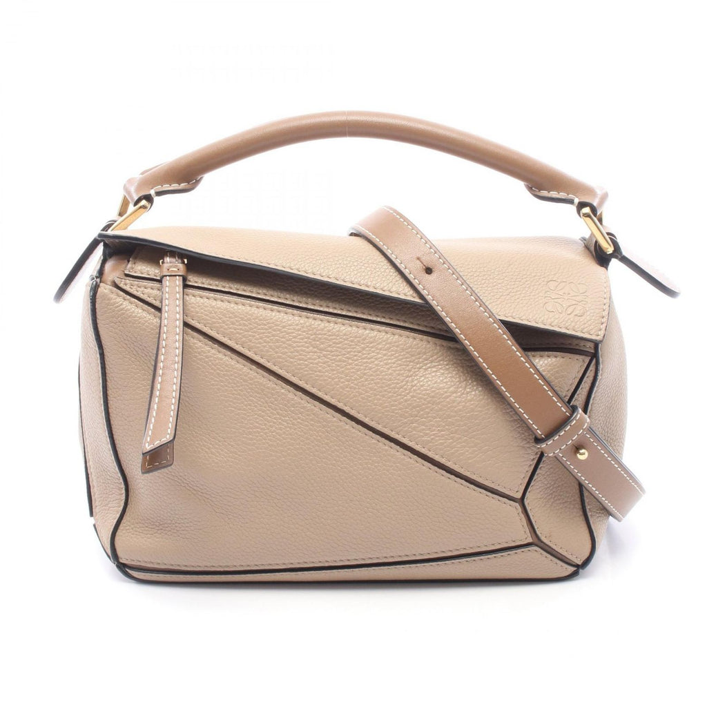 Loewe Puzzle Edge Small 2-Way Beige Brown Leather Bag