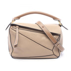 Loewe Puzzle Edge Small 2-Way Beige Brown Leather Bag