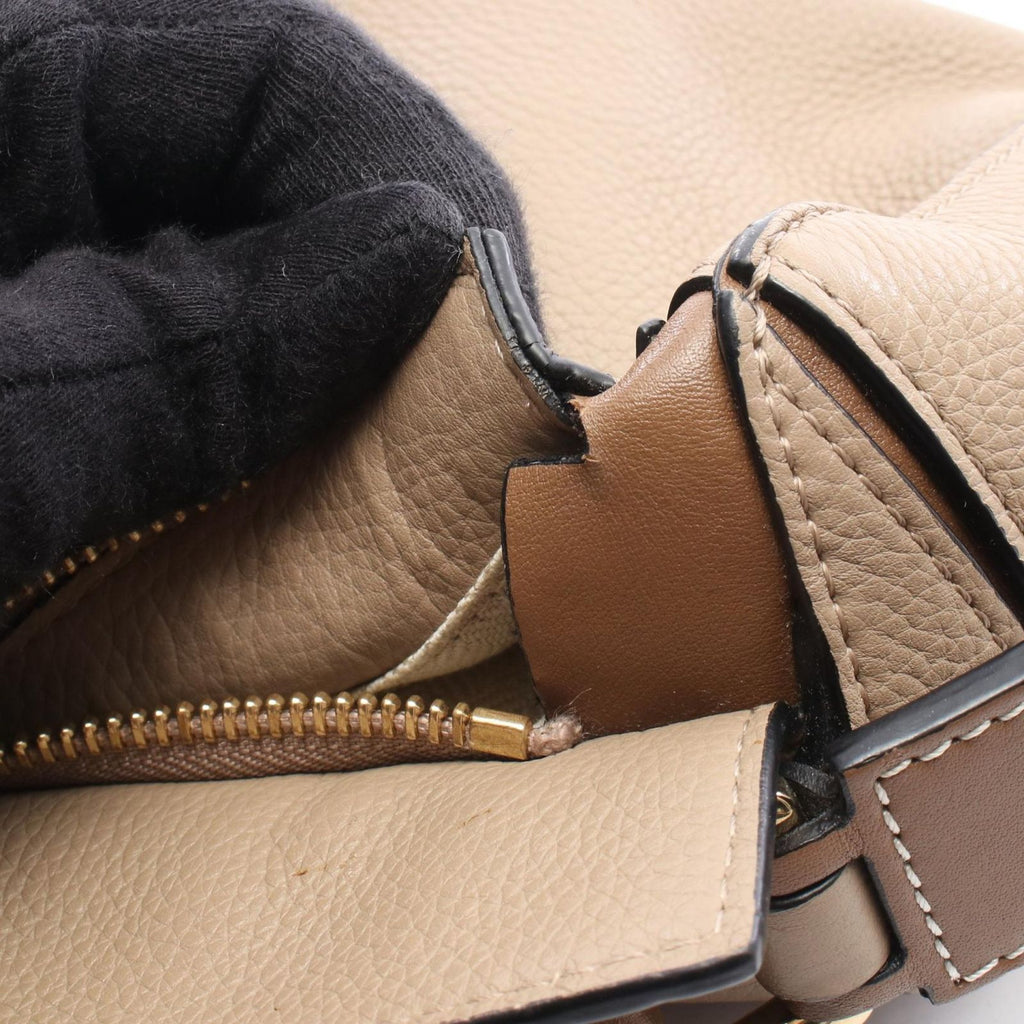 Loewe Puzzle Edge Small 2-Way Beige Brown Leather Bag — view 8
