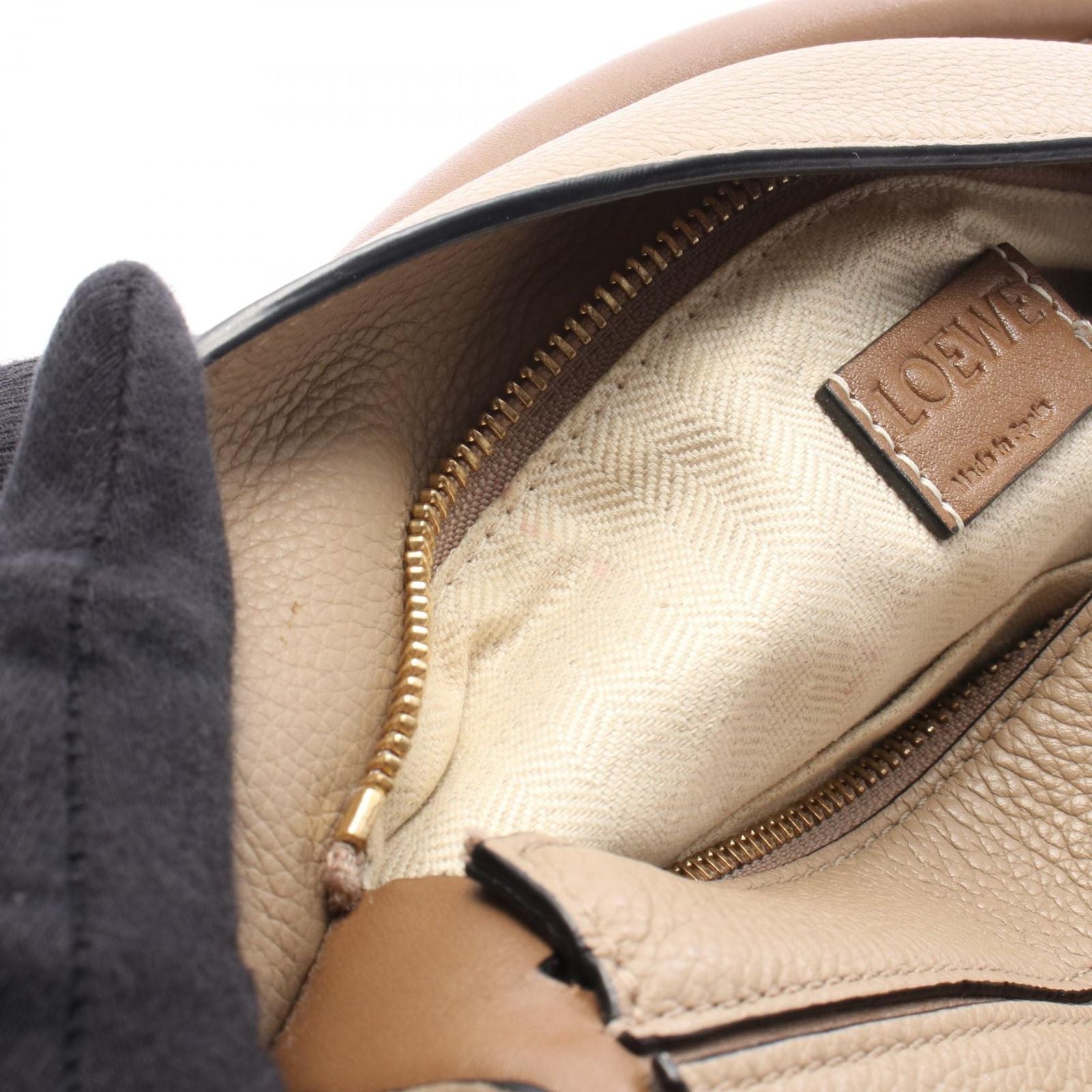 Loewe Puzzle Edge Small 2-Way Beige Brown Leather Bag — view 5