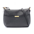 Fendi Shoulder Bag Zucchino Gray Black Canvas Leather