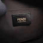 Fendi Shoulder Bag Zucchino Gray Black Canvas Leather — view 4