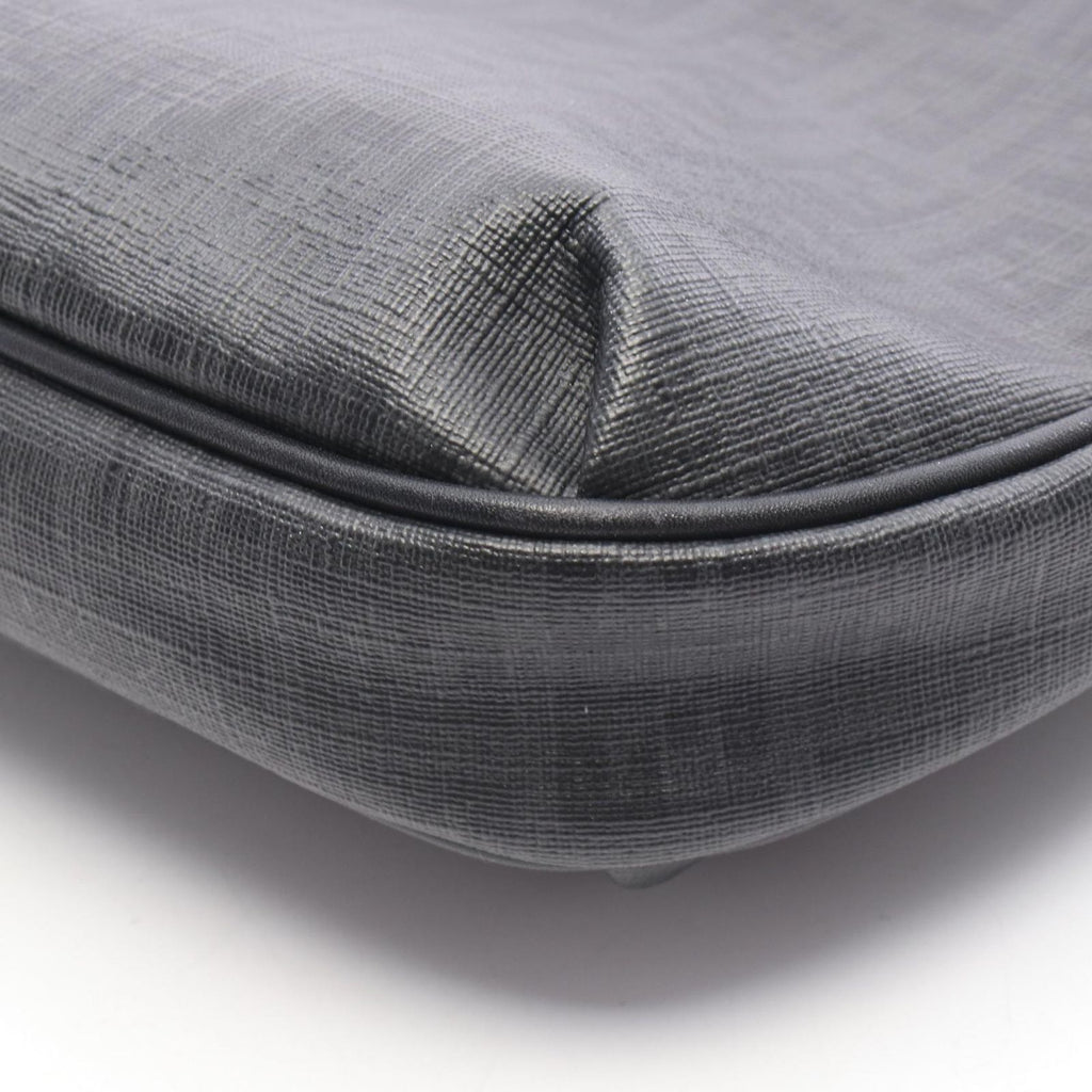Fendi Shoulder Bag Zucchino Gray Black Canvas Leather — view 5