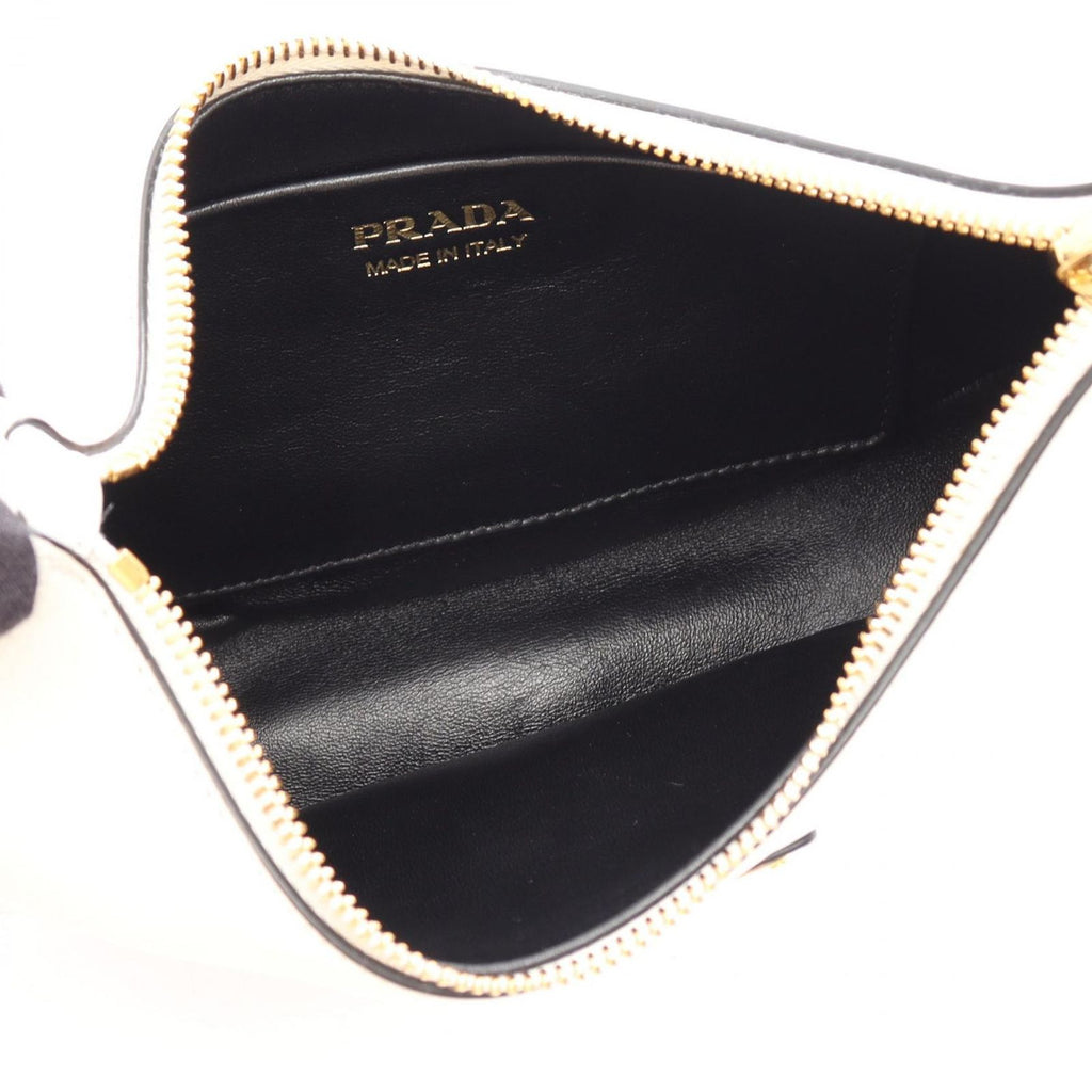 Prada Soft Calfskin Ake White Leather Ake Small Handbag — view 3