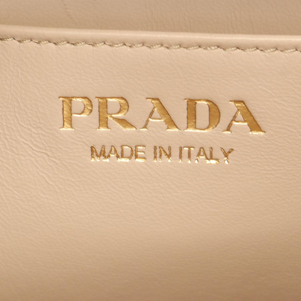 Prada Shoulder Bag Small Beige Leather — view 4