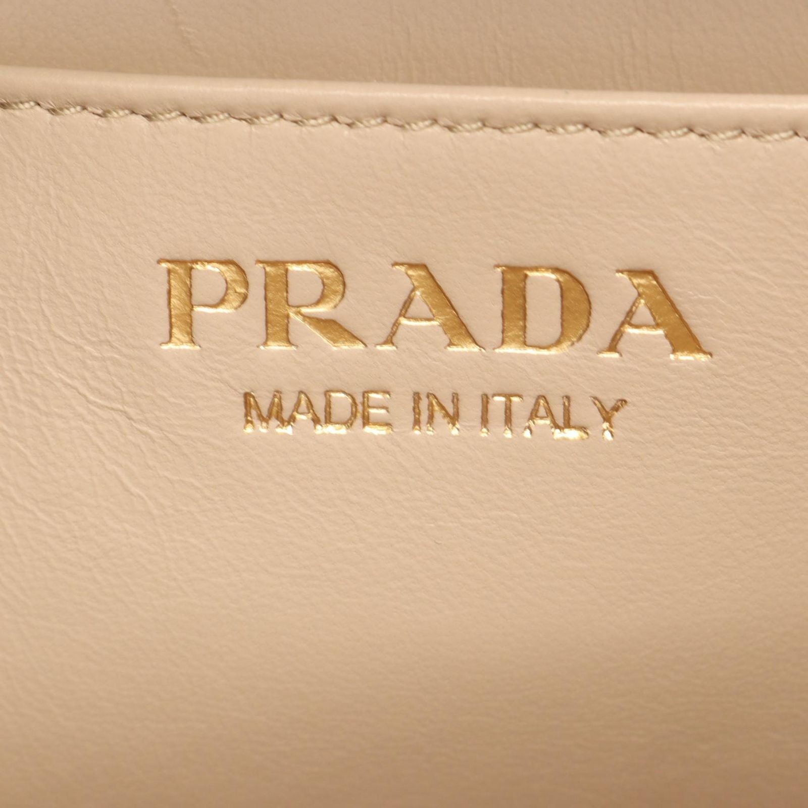Prada Shoulder Bag Small Beige Leather — view 4