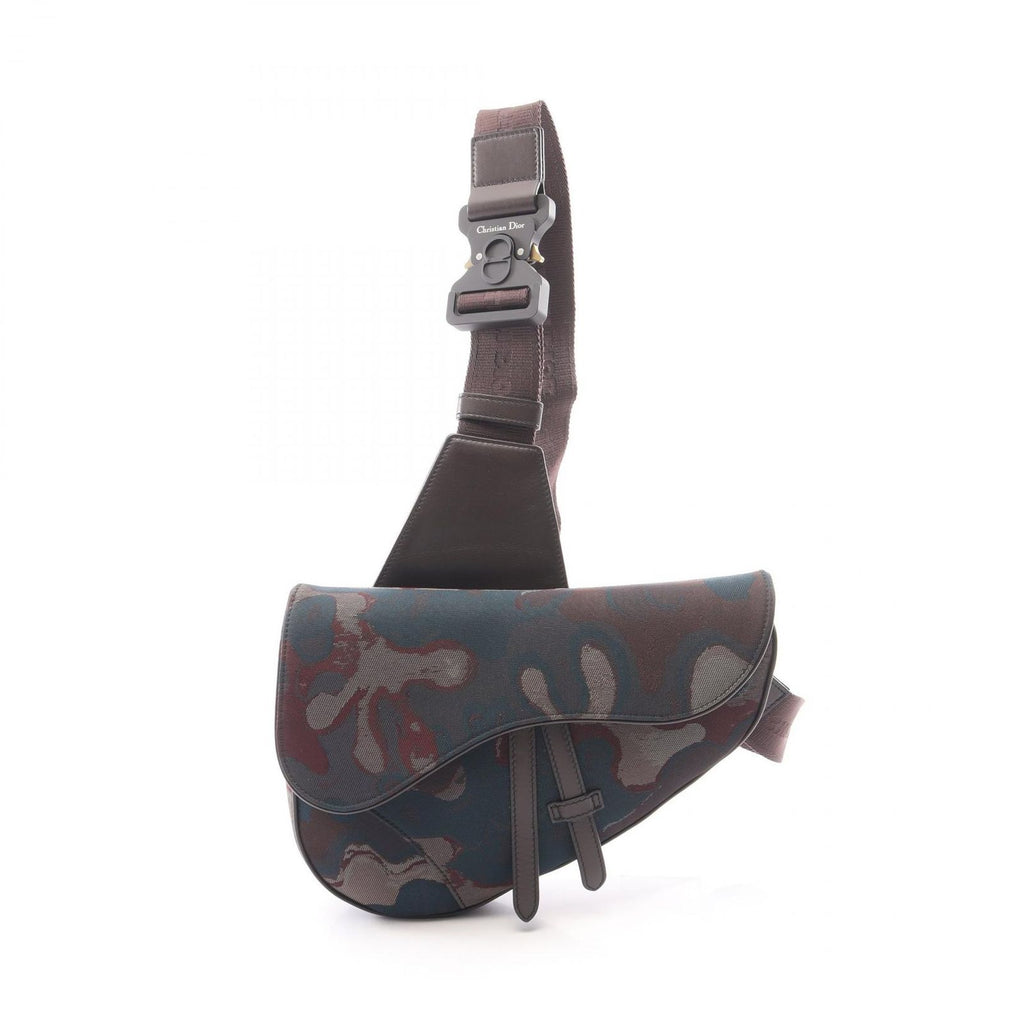 Dior Waist Bag Peter Doig Brown Navy Red Canvas Leather