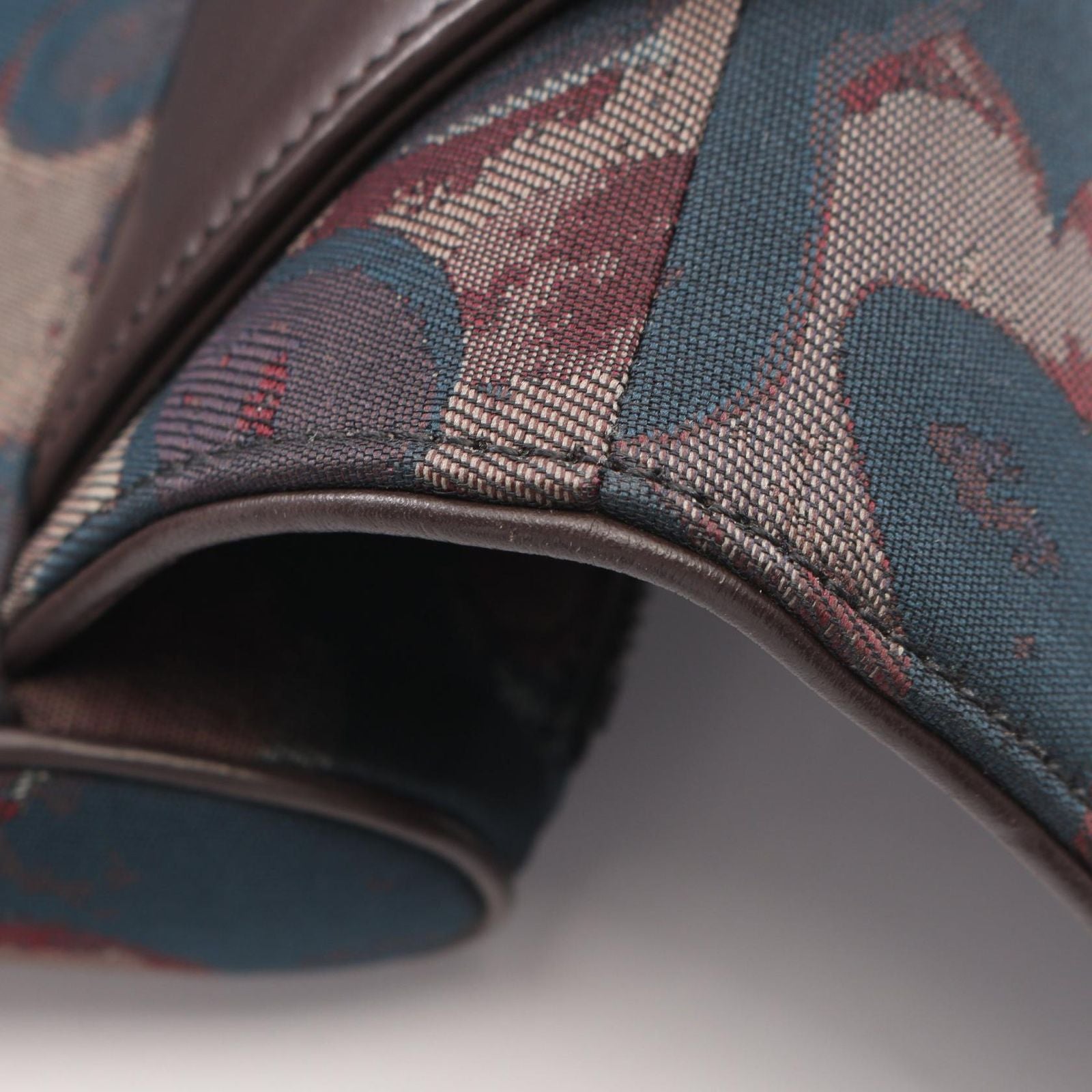 Dior Waist Bag Peter Doig Brown Navy Red Canvas Leather — view 6