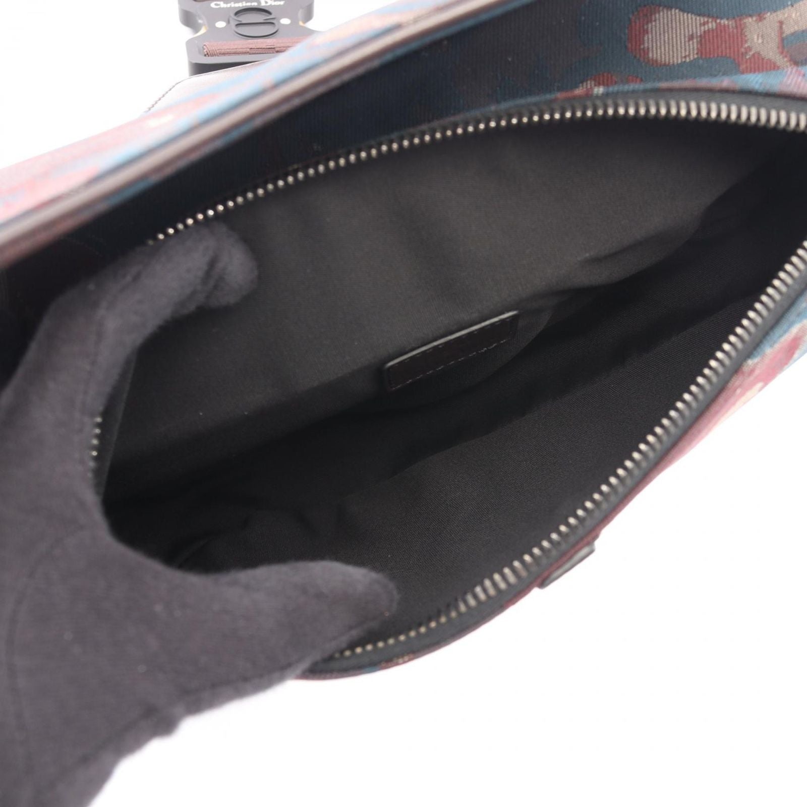 Dior Waist Bag Peter Doig Brown Navy Red Canvas Leather — view 3
