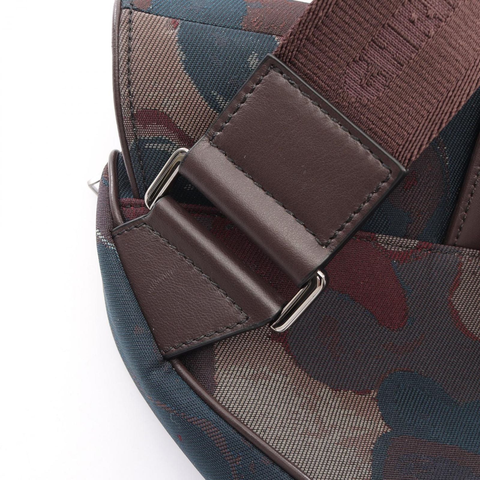 Dior Waist Bag Peter Doig Brown Navy Red Canvas Leather — view 8