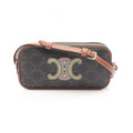 Celine Shoulder Bag Cuir Triomphe Mini Black Brown Multi Canvas Leather