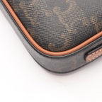 Celine Shoulder Bag Cuir Triomphe Mini Black Brown Multi Canvas Leather — view 5