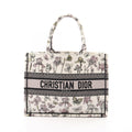 Dior Tote Bag Book White Black Multi Canvas Butterfly & Iris
