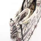 Dior Tote Bag Book White Black Multi Canvas Butterfly & Iris — view 7