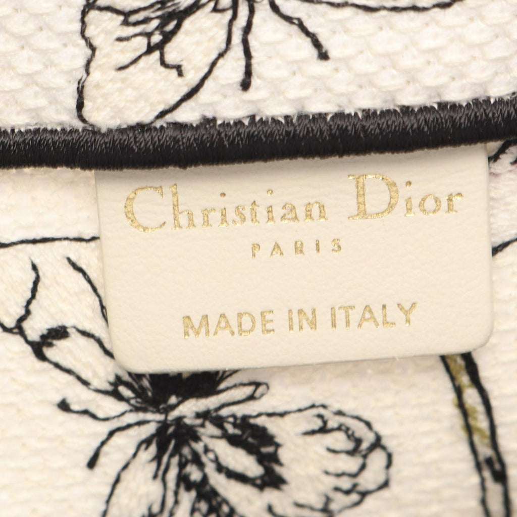 Dior Tote Bag Book White Black Multi Canvas Butterfly & Iris — view 4