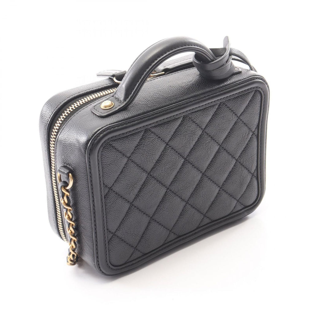Chanel Shoulder Bag CC Figry Small Vanity 2-Way Black Caviar Leather CC Quilted — view 2