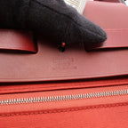 Hermes Herbag Zip PM 2-Way Rouge Ducese Ash Canvas Leather Zip PM Handbag — view 4