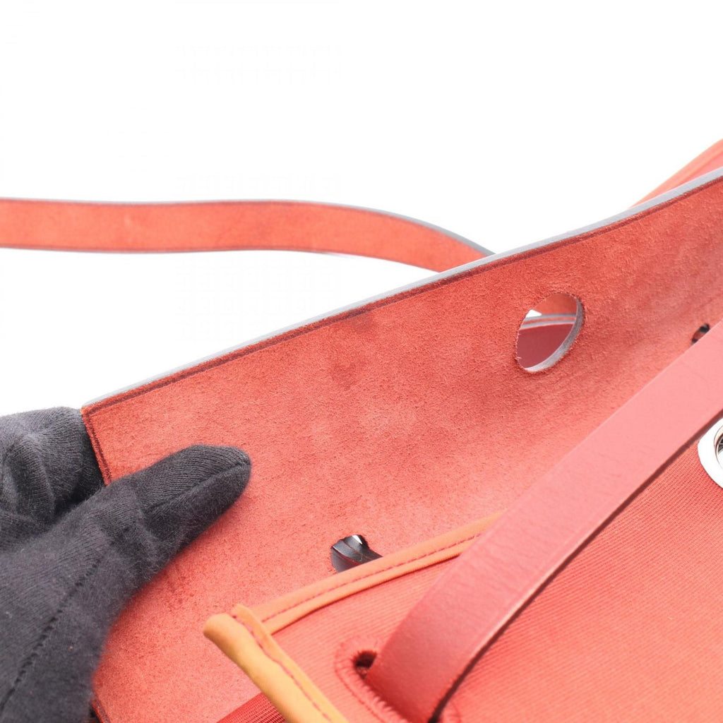 Hermes Herbag Zip PM 2-Way Rouge Ducese Ash Canvas Leather Zip PM Handbag — view 6