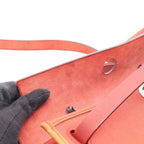 Hermes Herbag Zip PM 2-Way Rouge Ducese Ash Canvas Leather Zip PM Handbag — view 6