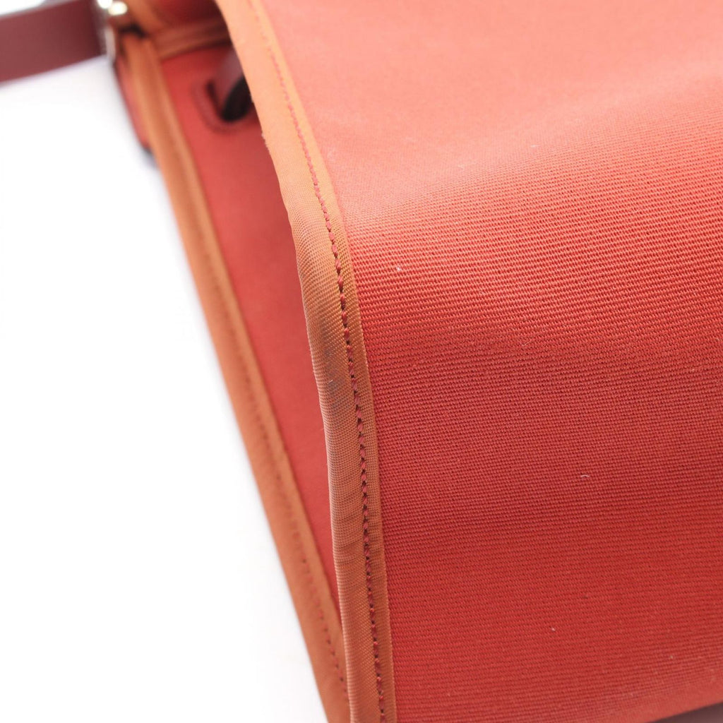 Hermes Herbag Zip PM 2-Way Rouge Ducese Ash Canvas Leather Zip PM Handbag — view 7