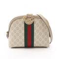 Gucci Shoulder Bag Ophidia GG Supreme Ivory Beige Green Canvas Leather