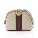 Gucci Shoulder Bag Ophidia GG Supreme Ivory Beige Green Canvas Leather