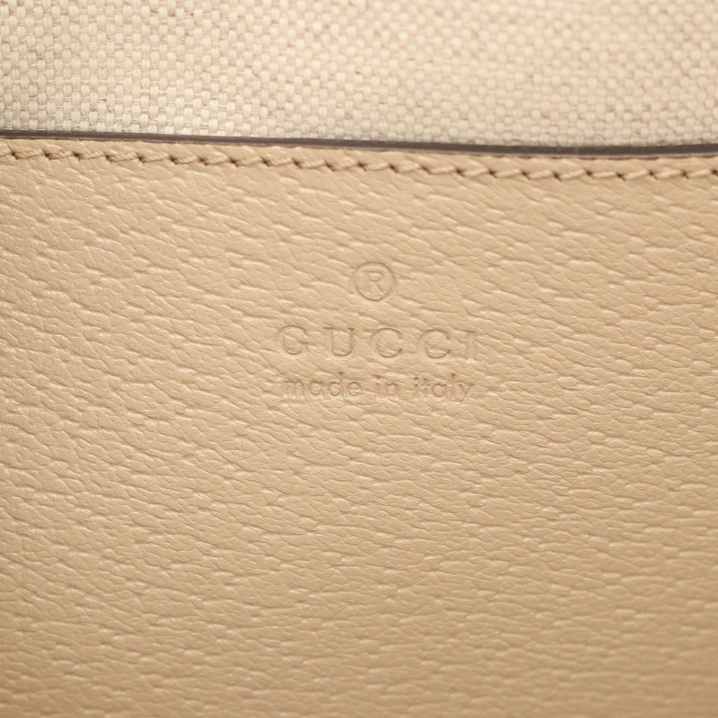 Gucci Shoulder Bag Ophidia GG Supreme Ivory Beige Green Canvas Leather — view 4