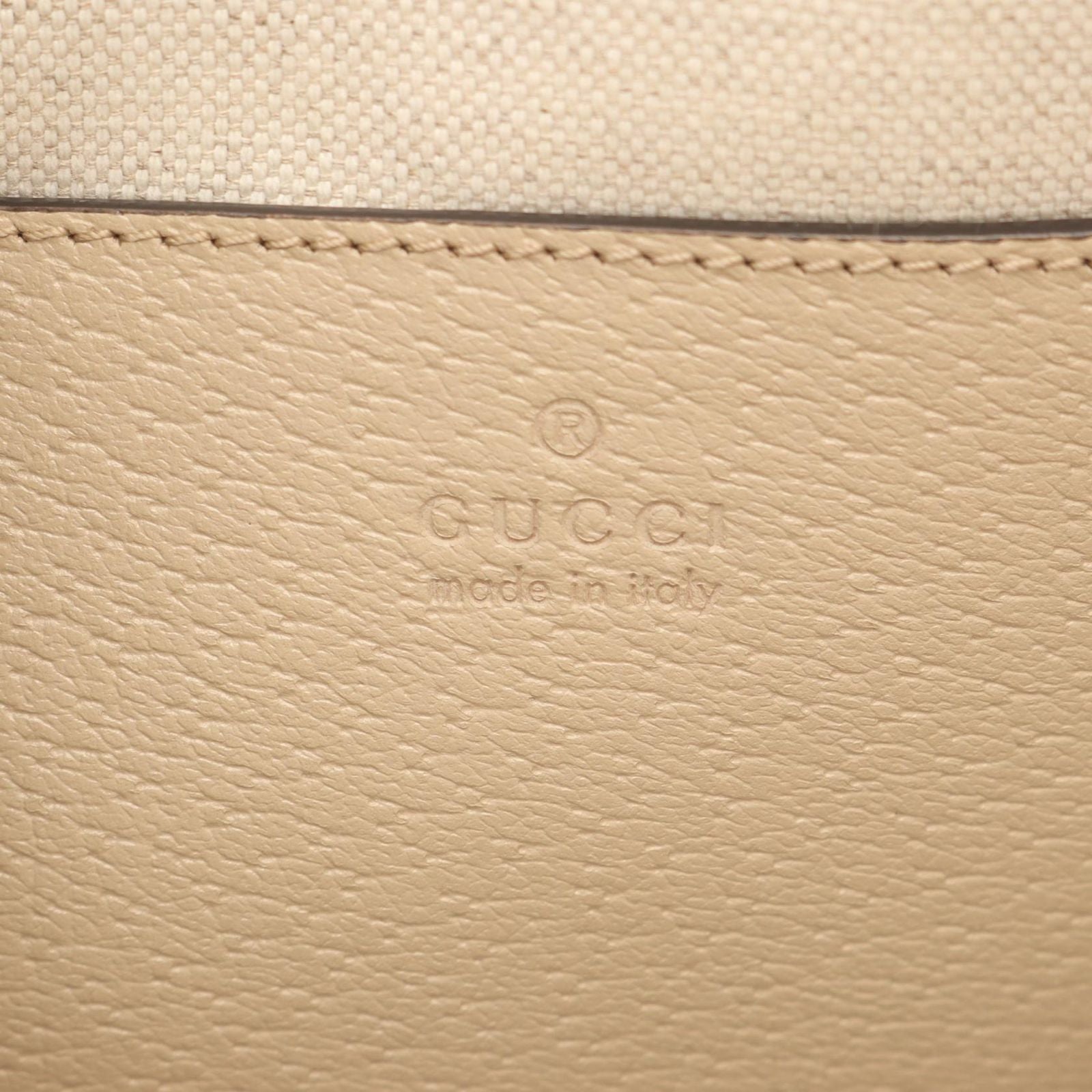 Gucci Shoulder Bag Ophidia GG Supreme Ivory Beige Green Canvas Leather — view 4
