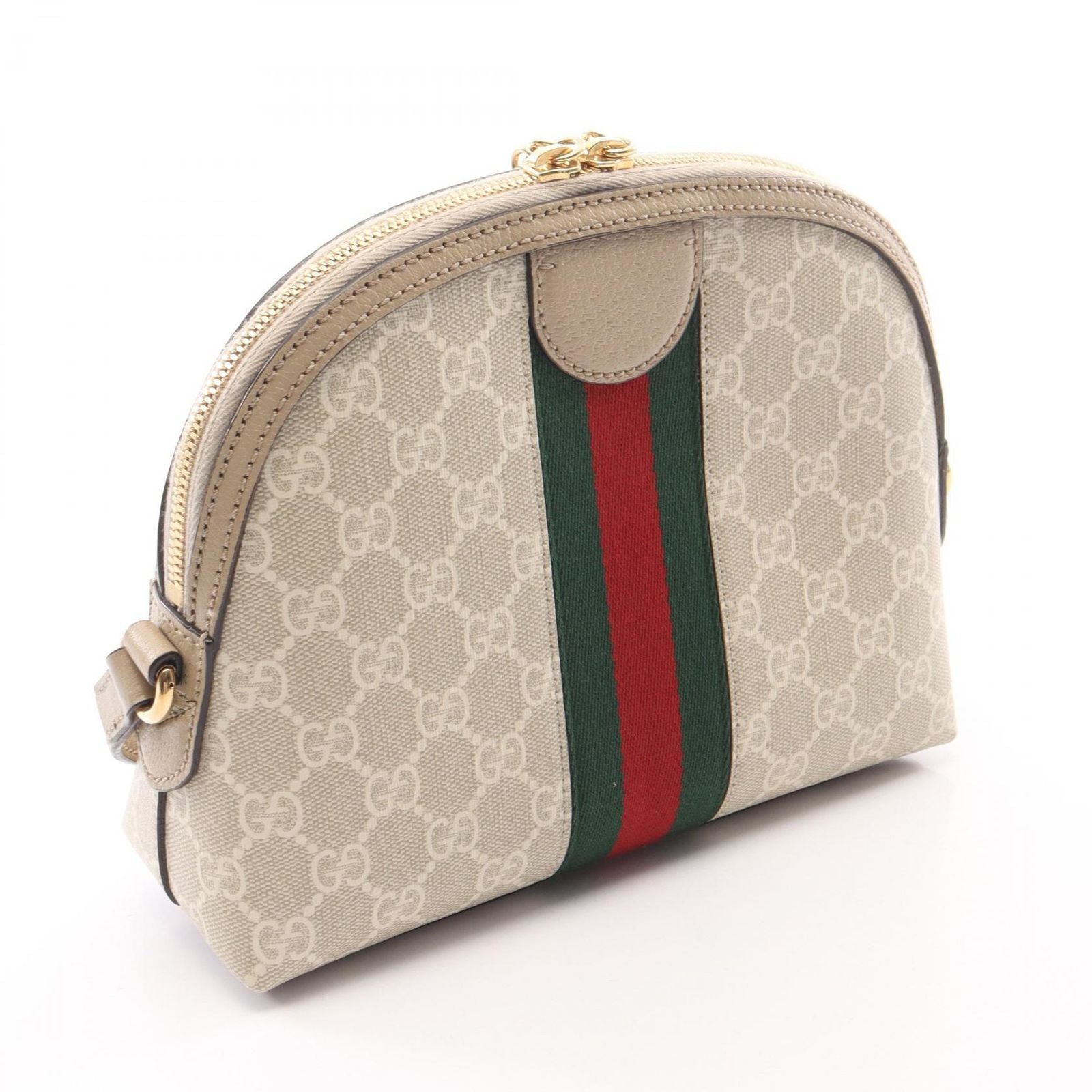 Gucci Shoulder Bag Ophidia GG Supreme Ivory Beige Green Canvas Leather — view 2