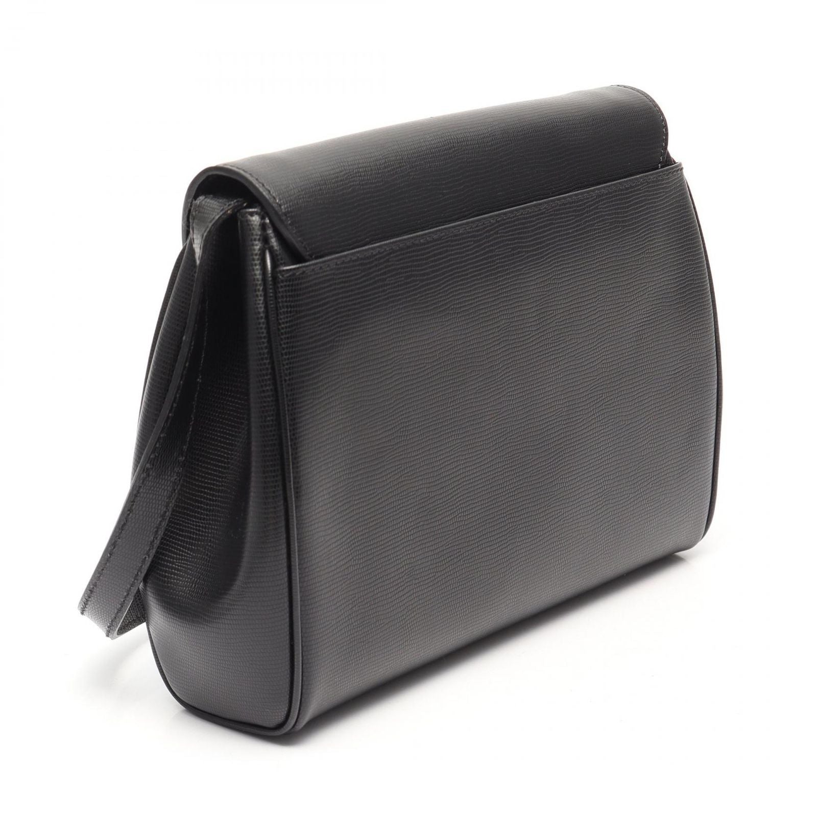 Celine Shoulder Bag Circle Logo Black Leather — view 2