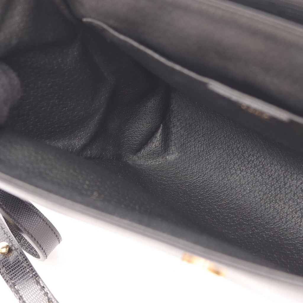 Celine Shoulder Bag Circle Logo Black Leather — view 7