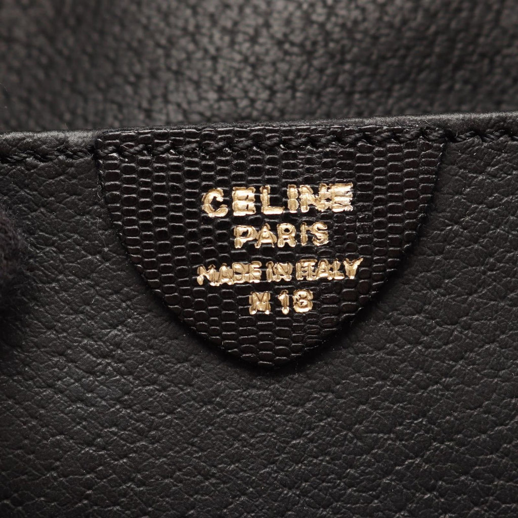 Celine Shoulder Bag Circle Logo Black Leather — view 4