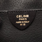 Celine Shoulder Bag Circle Logo Black Leather — view 4