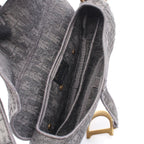 Dior Handbag Saddle Bag Oblique Gray Dark Canvas — view 3