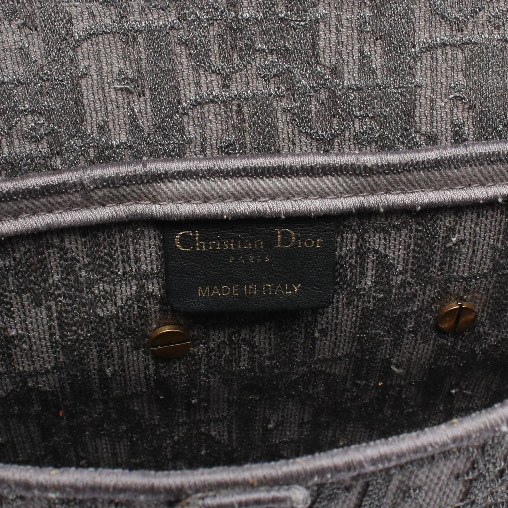 Dior Handbag Saddle Bag Oblique Gray Dark Canvas — view 4